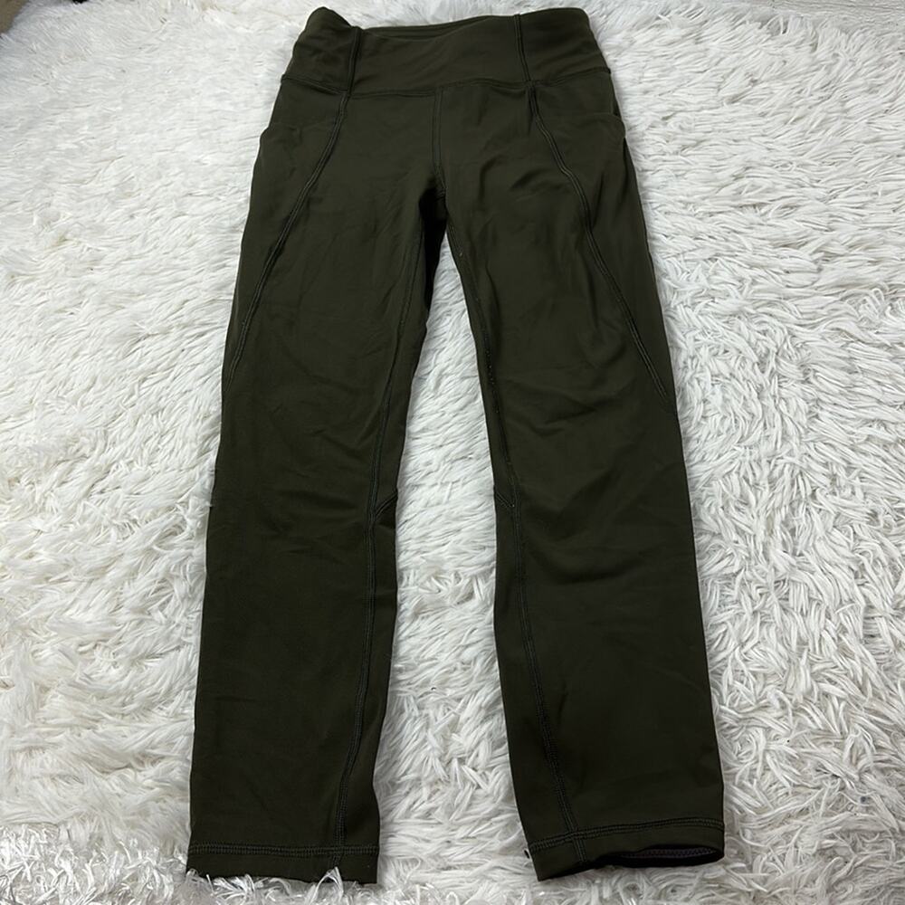 Lululemon Time To Sweat Crop 23" Dark Olive